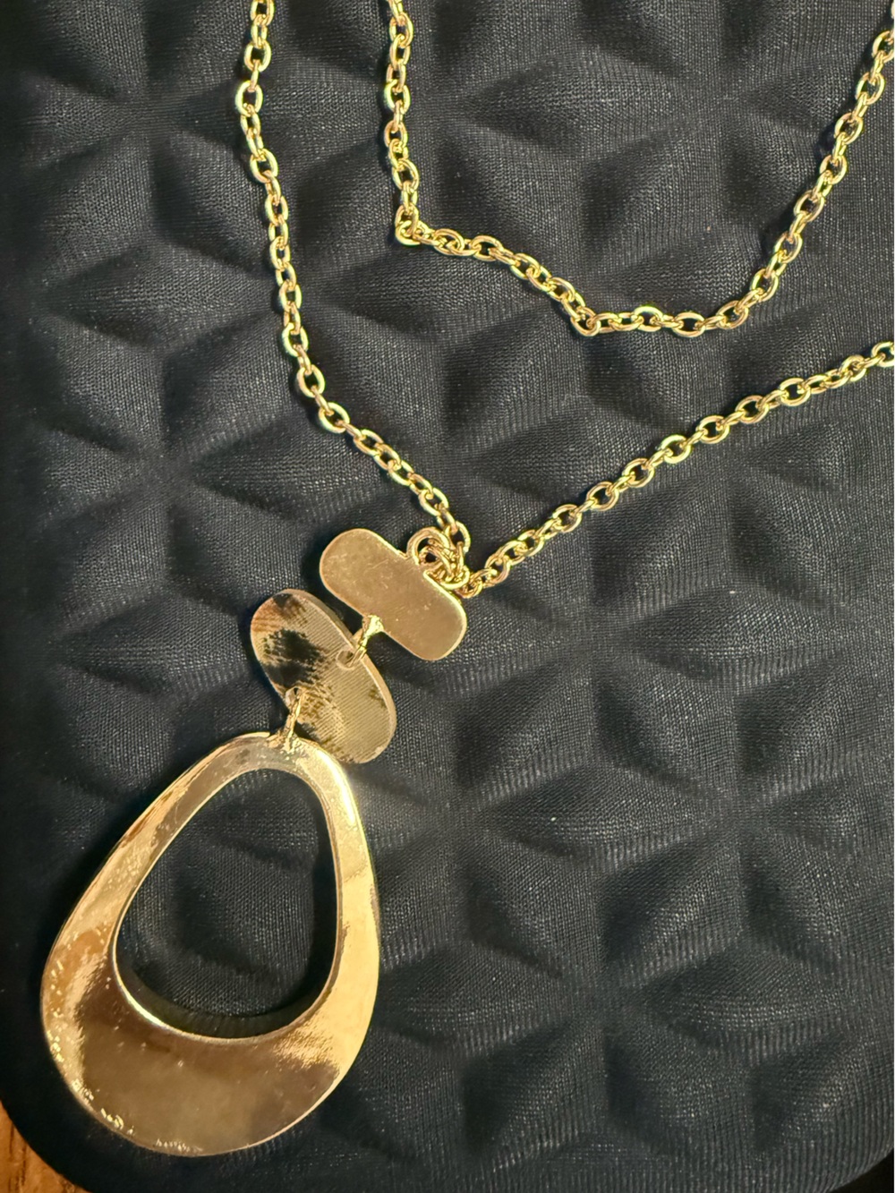 Modern Gold Tone Drop Pendant Necklace for Women